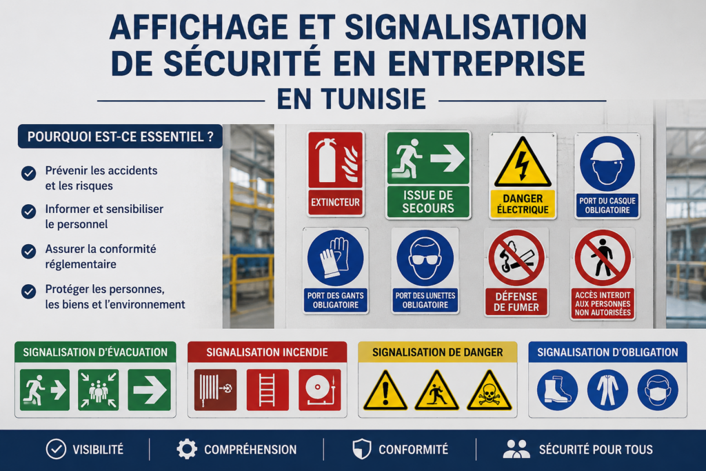 Affichage signalisation sécurité entreprise Tunisie